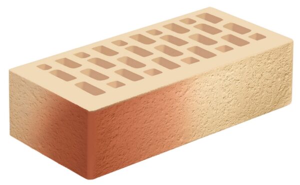 Кирпич одинарный декоративный двухцветный "Соната" с поверхностью Риф