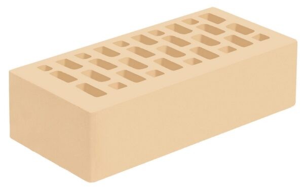 Кирпич лицевой желтый "Слоновая кость" с гладкой поверхностью