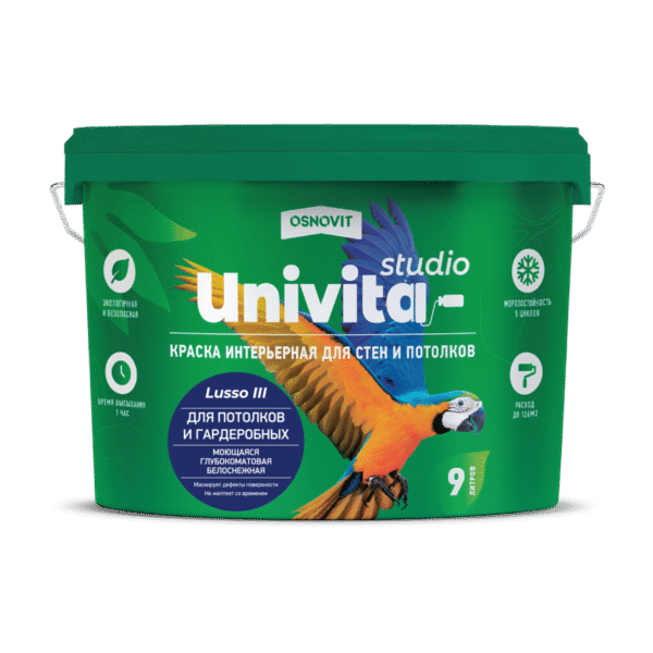 Интерьерная краска глубокоматовая для потолков и гардеробных ОСНОВИТ UNIVITA STUDIO Lusso III